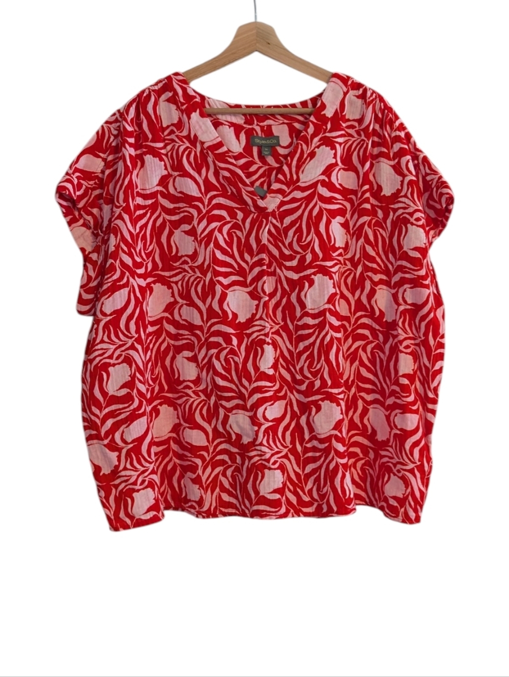 Style & Co Gauze Floral Print Gauze Top NWOT